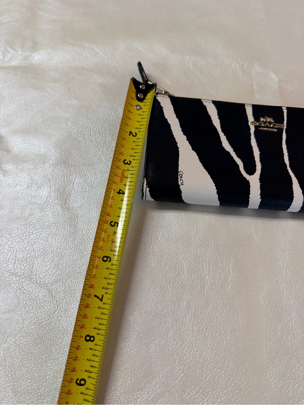 Coach Black & White Zebra Print Zip Wallet - Picture 7 of 7
